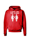 I Love My Two Moms Lesbian Mother Dark Hoodie Sweatshirt-Hoodie-TooLoud-Red-Small-Davson Sales