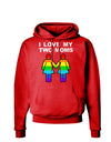 I Love My Two Moms LGBT Dark Hoodie Sweatshirt-Hoodie-TooLoud-Red-Small-Davson Sales