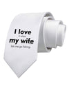 I Love My Wife - Fishing Printed White Necktie