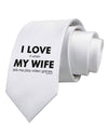 I Love My Wife Videogames Printed White Necktie