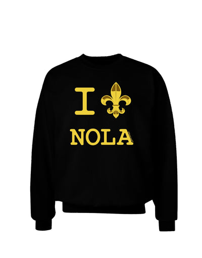 I Love NOLA Fleur de Lis Adult Dark Sweatshirt-Sweatshirt-TooLoud-Black-Small-Davson Sales