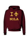 I Love NOLA Fleur de Lis Dark Hoodie Sweatshirt-Hoodie-TooLoud-Maroon-Small-Davson Sales