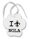 I Love NOLA Fleur de Lis Paw Print Shaped Ornament-Ornament-TooLoud-White-Davson Sales