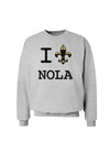 I Love NOLA Fleur de Lis Sweatshirt-Sweatshirt-TooLoud-AshGray-Small-Davson Sales