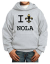 I Love NOLA Fleur de Lis Youth Hoodie Pullover Sweatshirt-Youth Hoodie-TooLoud-Ash-XS-Davson Sales