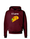 I love Tacos Dark Hoodie Sweatshirt-Hoodie-TooLoud-Maroon-Small-Davson Sales