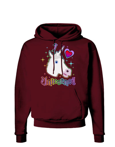 I love Unicorns Dark Hoodie Sweatshirt-Hoodie-TooLoud-Maroon-Small-Davson Sales