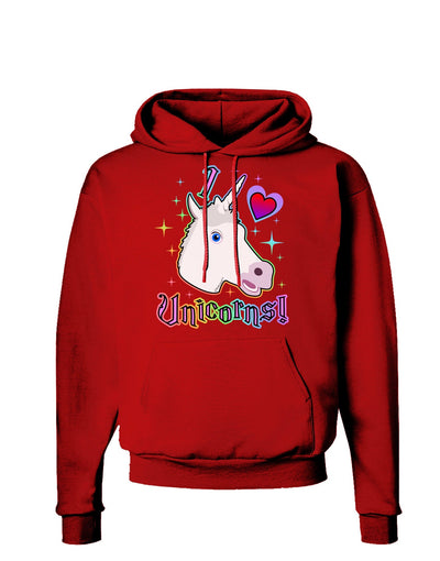 I love Unicorns Dark Hoodie Sweatshirt-Hoodie-TooLoud-Red-Small-Davson Sales