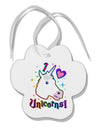 I love Unicorns Paw Print Shaped Ornament-Ornament-TooLoud-White-Davson Sales