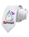 I love Unicorns Printed White Necktie