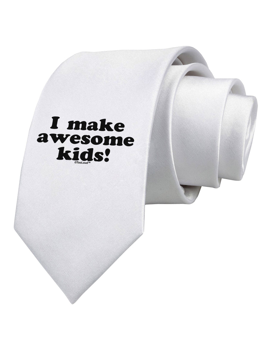 I Make Awesome Kids Printed White Necktie by TooLoud