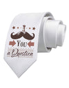 I Mustache You a Question Printed White Necktie