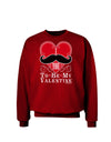 I Mustache You To Be My Valentine Adult Dark Sweatshirt-Sweatshirts-TooLoud-Deep-Red-Small-Davson Sales