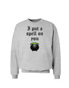 I Put A Spell On You Witches Cauldron Halloween Sweatshirt-Sweatshirts-TooLoud-AshGray-Small-Davson Sales