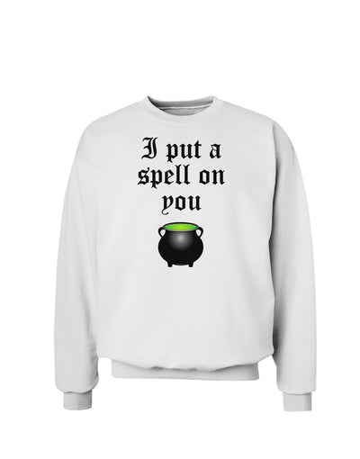 I Put A Spell On You Witches Cauldron Halloween Sweatshirt-Sweatshirts-TooLoud-White-Small-Davson Sales