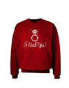 I Said Yes - Diamond Ring Adult Dark Sweatshirt-Sweatshirts-TooLoud-Deep-Red-Small-Davson Sales