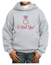 I Said Yes - Diamond Ring - Color Youth Hoodie Pullover Sweatshirt-Youth Hoodie-TooLoud-Ash-XS-Davson Sales