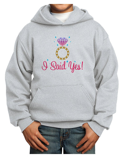 I Said Yes - Diamond Ring - Color Youth Hoodie Pullover Sweatshirt-Youth Hoodie-TooLoud-Ash-XS-Davson Sales