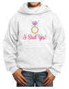 I Said Yes - Diamond Ring - Color Youth Hoodie Pullover Sweatshirt-Youth Hoodie-TooLoud-White-XS-Davson Sales