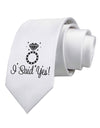 I Said Yes - Diamond Ring Printed White Necktie