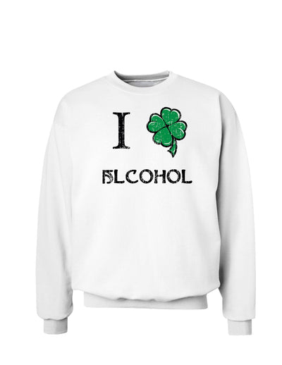 I Shamrock Alcohol St. Patrick's Day Sweatshirt-Sweatshirts-TooLoud-White-Small-Davson Sales