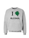 I Shamrock Alcohol St. Patrick's Day Sweatshirt-Sweatshirts-TooLoud-Ash Gray-Small-Davson Sales