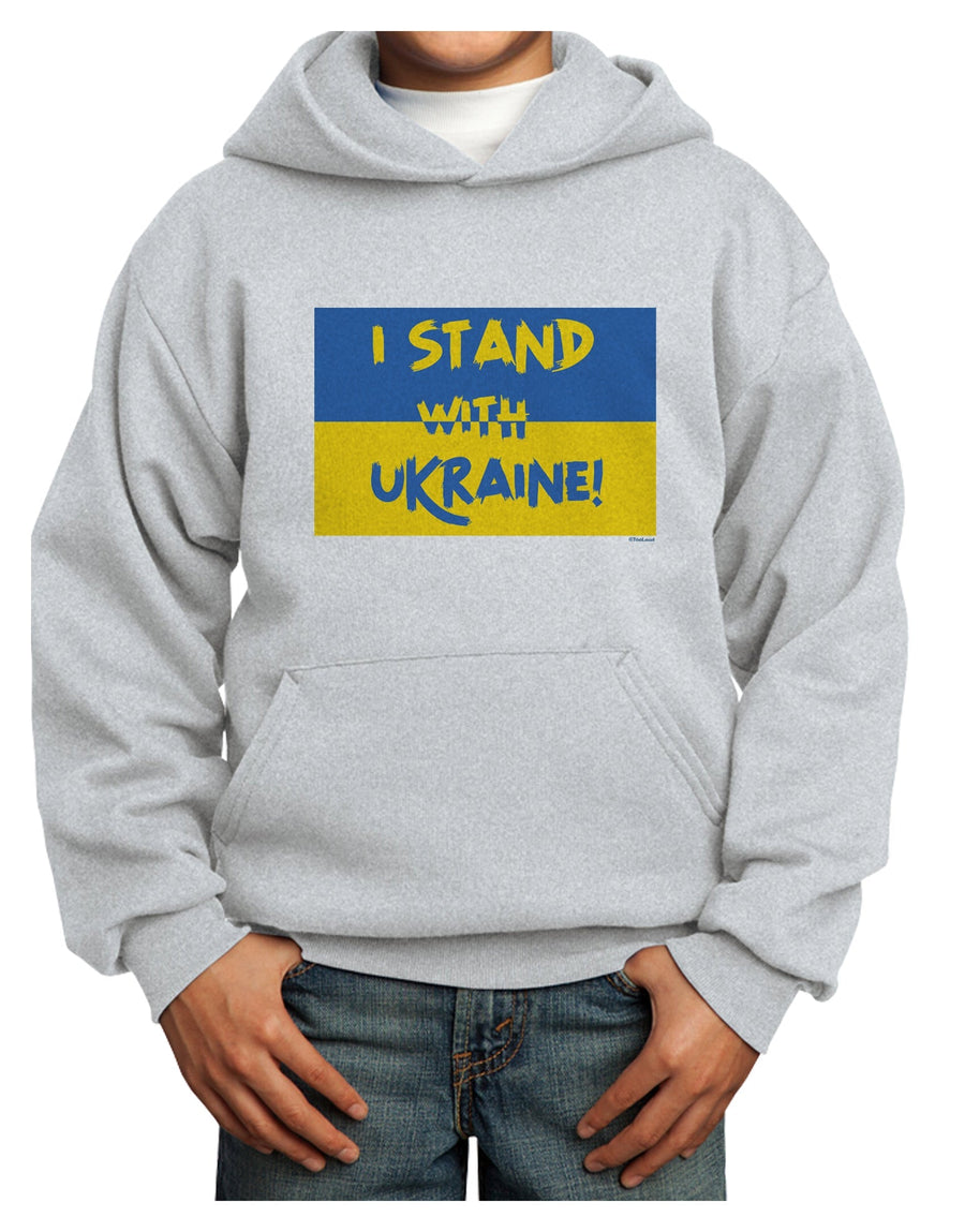 I stand with Ukraine Flag Youth Hoodie Pullover Sweatshirt-Youth Hoodie-TooLoud-White-XS-Davson Sales