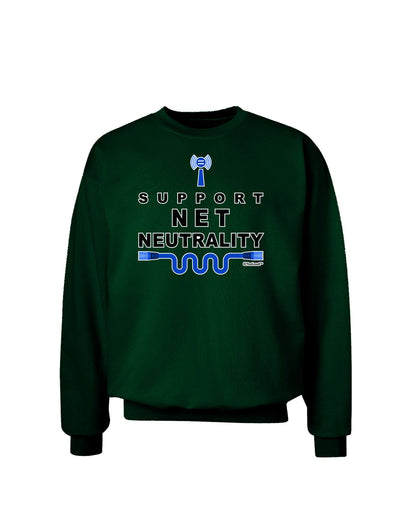 i Support Net Neutrality Adult Dark Sweatshirt-Sweatshirts-TooLoud-Deep-Forest-Green-Small-Davson Sales