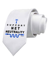 i Support Net Neutrality Printed White Necktie