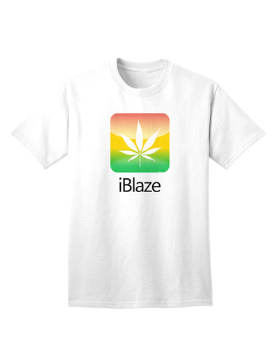 iBlaze Logo - Adult T-Shirt featuring a Marijuana Leaf-Mens T-shirts-TooLoud-White-Small-Davson Sales