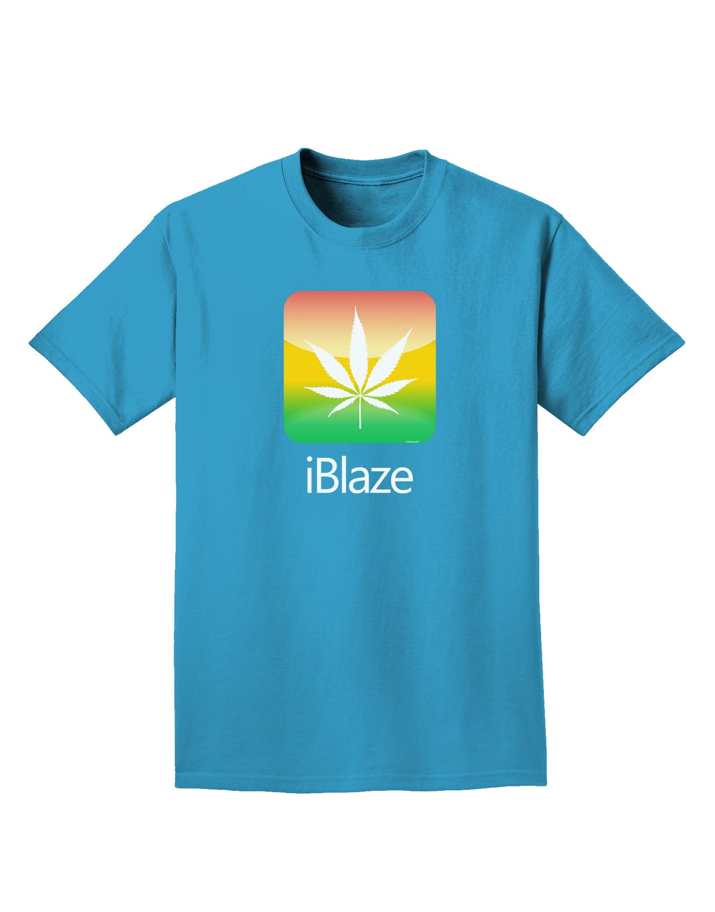 iBlaze Logo - Marijuana Leaf Adult Dark T-Shirt-Mens T-Shirt-TooLoud-Turquoise-Small-Davson Sales