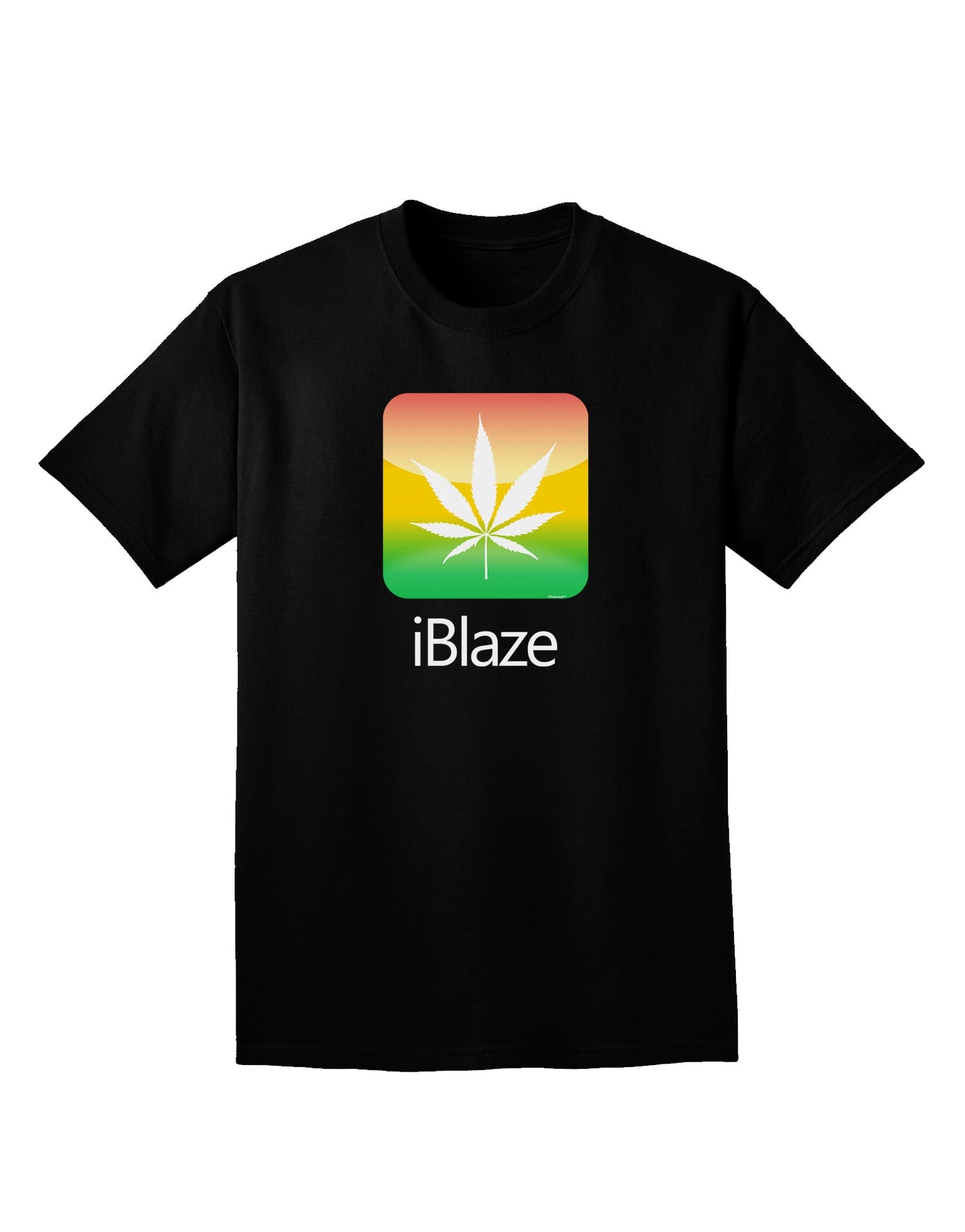 iBlaze Logo - Marijuana Leaf Adult Dark V-Neck T-Shirt-Mens V-Neck T-Shirt-TooLoud-Black-Small-Davson Sales