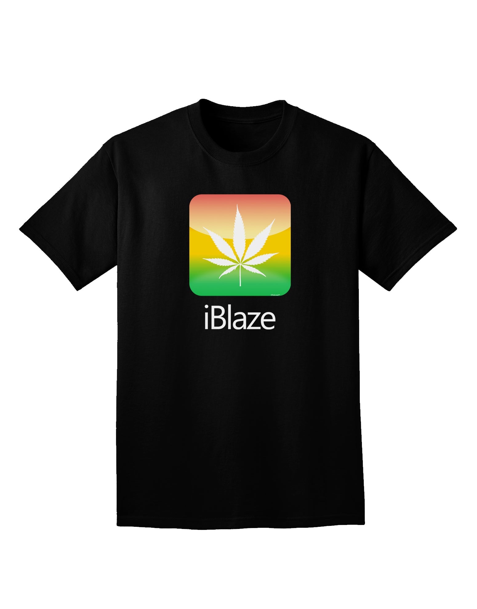 iBlaze Logo - Marijuana Leaf Adult Dark V-Neck T-Shirt-Mens V-Neck T-Shirt-TooLoud-Black-Small-Davson Sales
