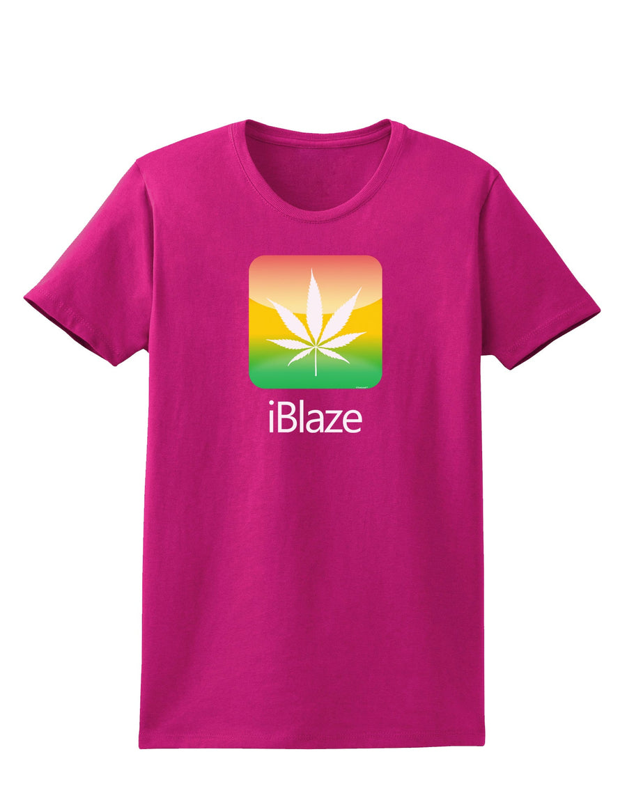 iBlaze Logo - Marijuana Leaf Womens Dark T-Shirt-Womens T-Shirt-TooLoud-Black-X-Small-Davson Sales