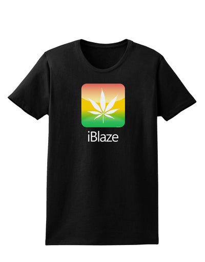 iBlaze Logo - Marijuana Leaf Womens Dark T-Shirt-Womens T-Shirt-TooLoud-Black-X-Small-Davson Sales