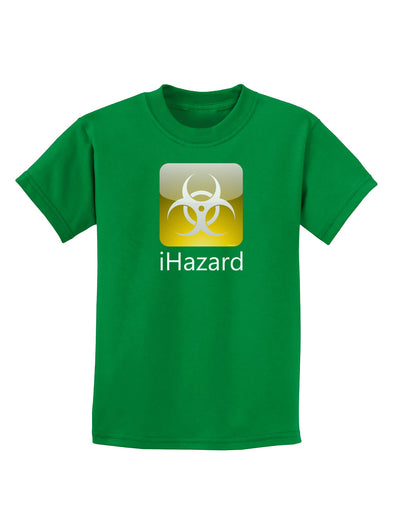 iHazard Logo - Zombie Apocalypse Childrens Dark T-Shirt-Childrens T-Shirt-TooLoud-Kelly-Green-X-Small-Davson Sales