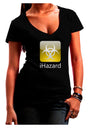 iHazard Logo - Zombie Apocalypse Juniors V-Neck Dark T-Shirt-TooLoud-Black-Small-Davson Sales