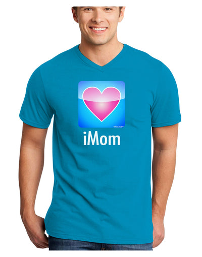 iMom - Mothers Day Adult Dark V-Neck T-Shirt-TooLoud-Turquoise-Small-Davson Sales