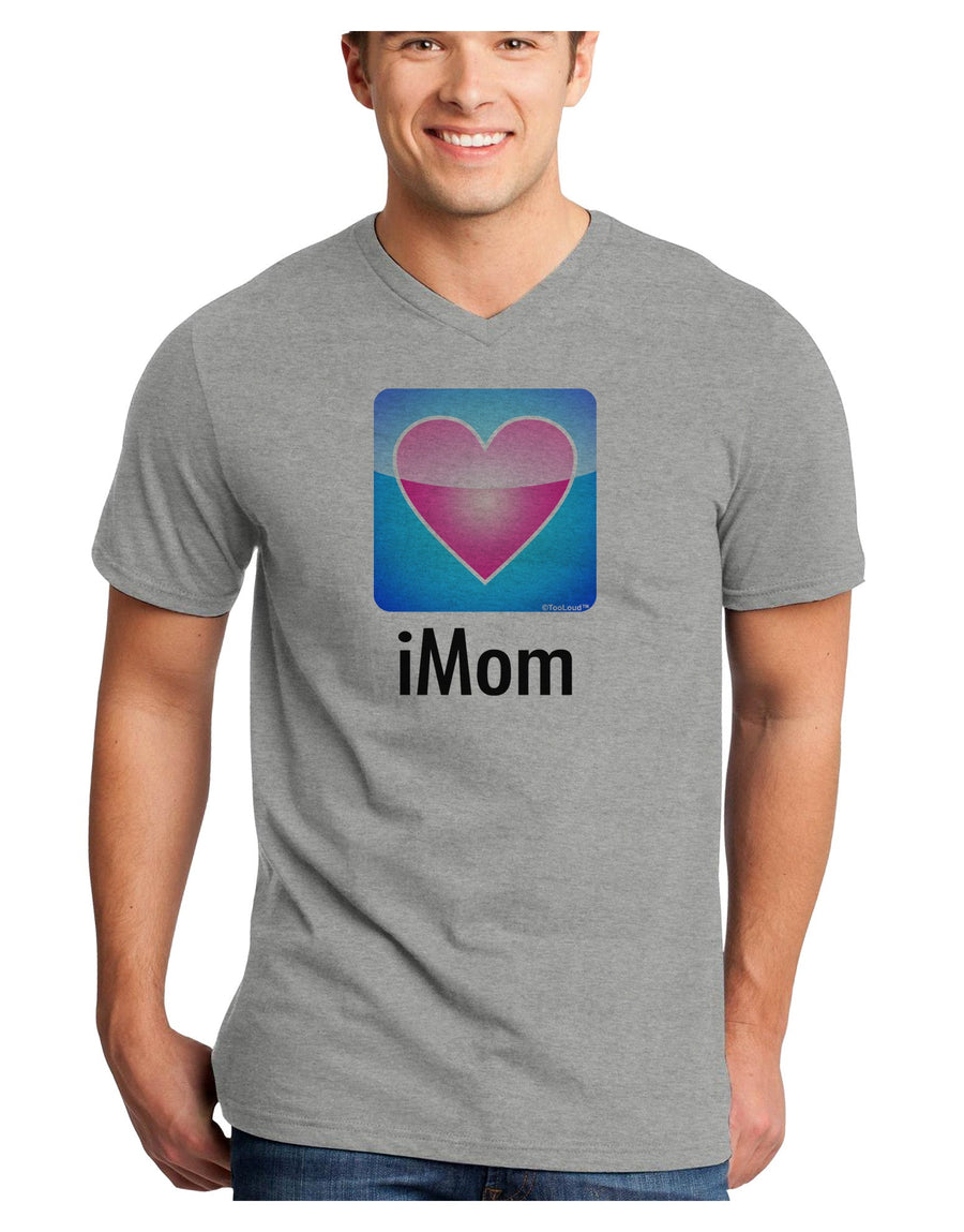 iMom - Mothers Day Adult V-Neck T-shirt-Mens V-Neck T-Shirt-TooLoud-White-Small-Davson Sales