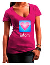 iMom - Mothers Day Juniors V-Neck Dark T-Shirt-Womens V-Neck T-Shirts-TooLoud-Hot-Pink-Juniors Fitted Small-Davson Sales