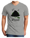 iPood Adult V-Neck T-shirt-Mens V-Neck T-Shirt-TooLoud-HeatherGray-Small-Davson Sales