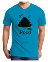 iPood Adult V-Neck T-shirt-Mens V-Neck T-Shirt-TooLoud-Turquoise-Small-Davson Sales