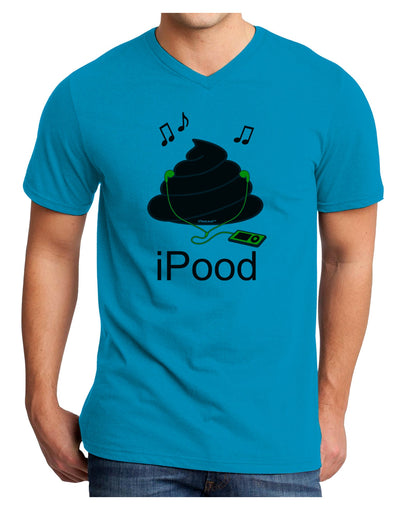 iPood Adult V-Neck T-shirt-Mens V-Neck T-Shirt-TooLoud-Turquoise-Small-Davson Sales