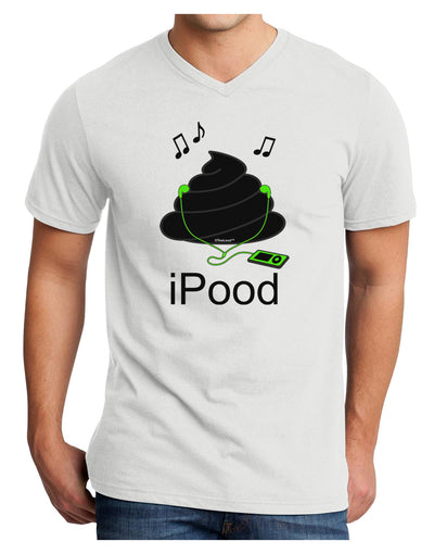 iPood Adult V-Neck T-shirt-Mens V-Neck T-Shirt-TooLoud-White-Small-Davson Sales