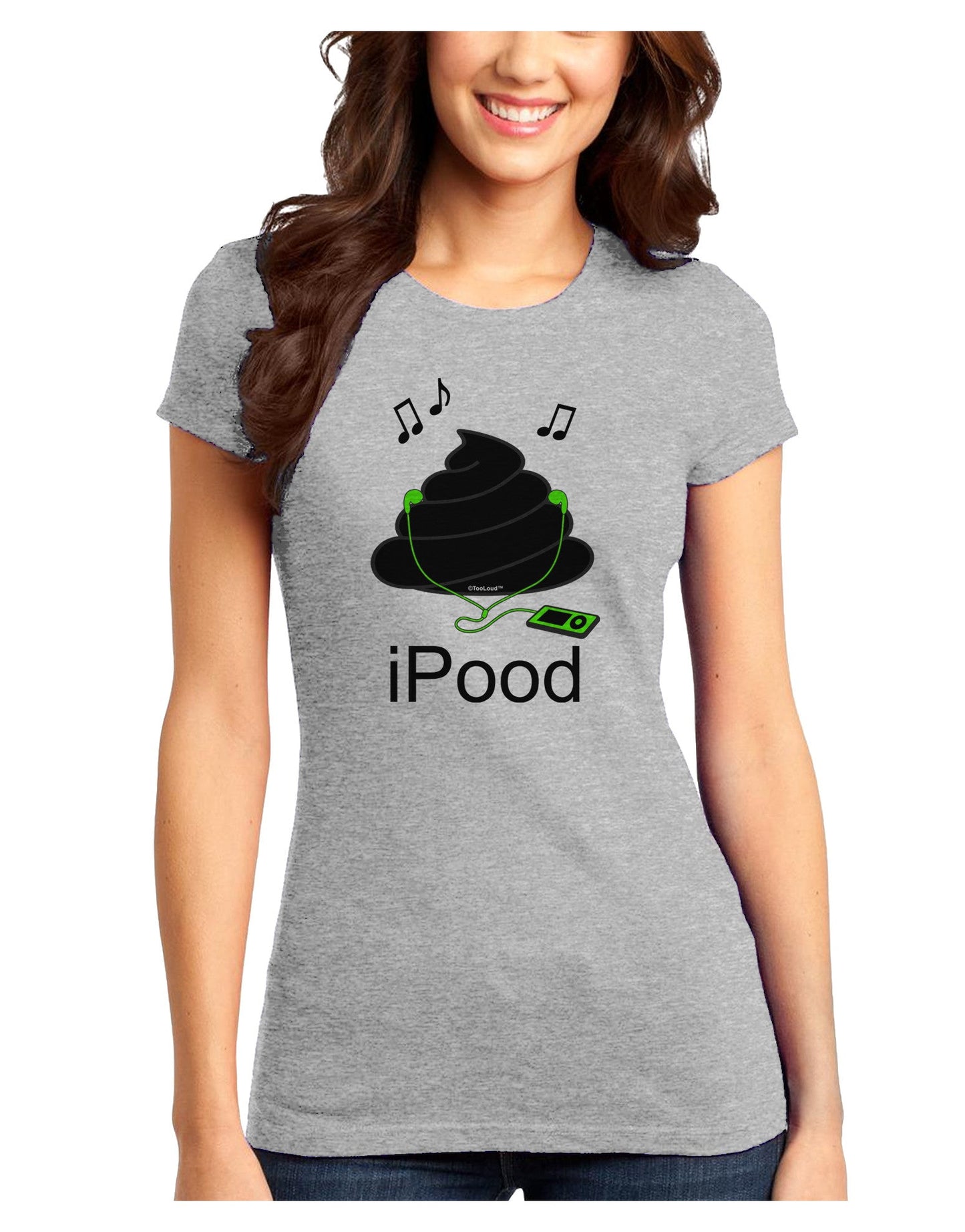 iPood Juniors Petite T-Shirt-T-Shirts Juniors Tops-TooLoud-Ash-Gray-Juniors Fitted X-Small-Davson Sales