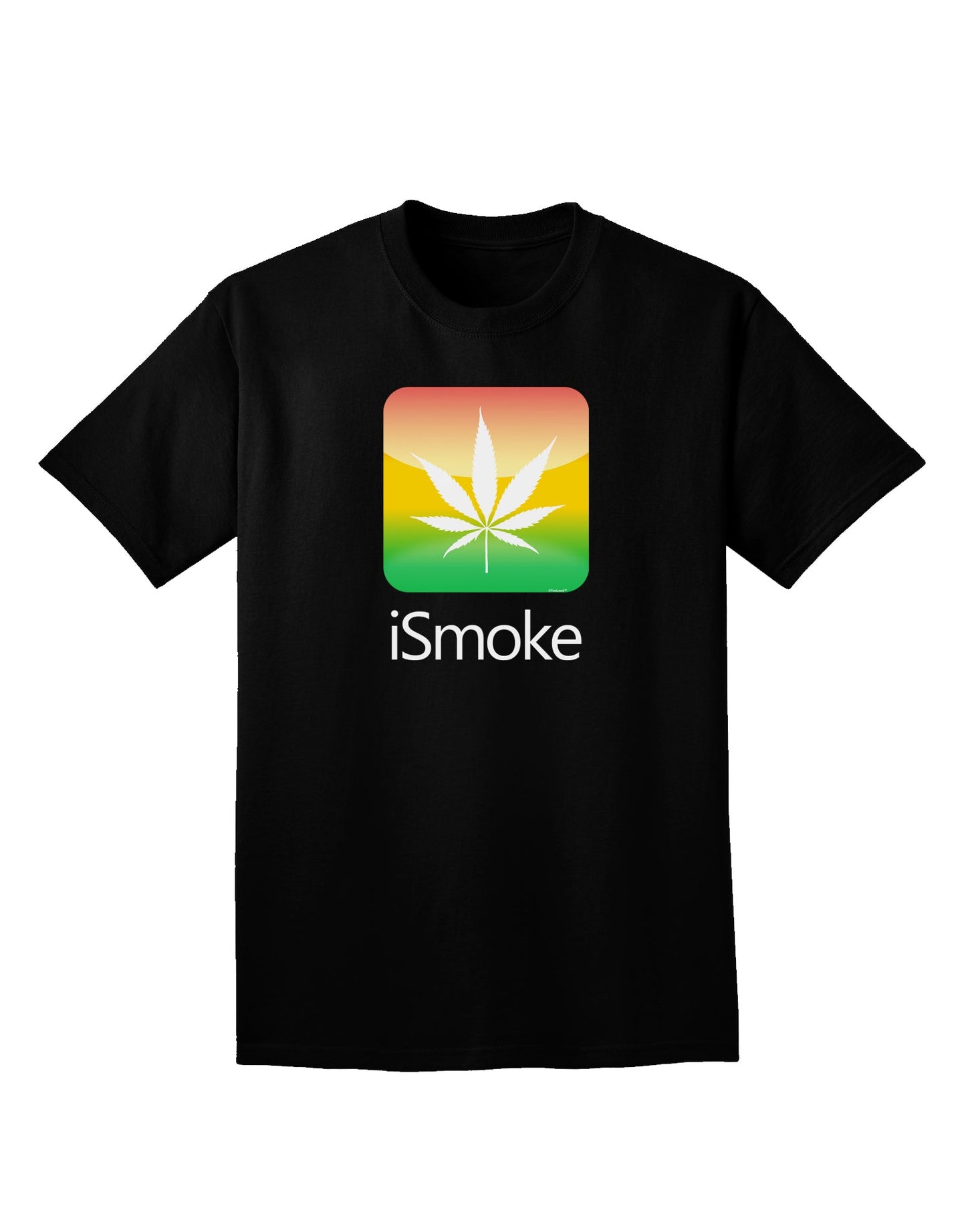 iSmoke Logo - Marijuana Leaf Adult Dark V-Neck T-Shirt-Mens V-Neck T-Shirt-TooLoud-Black-Small-Davson Sales