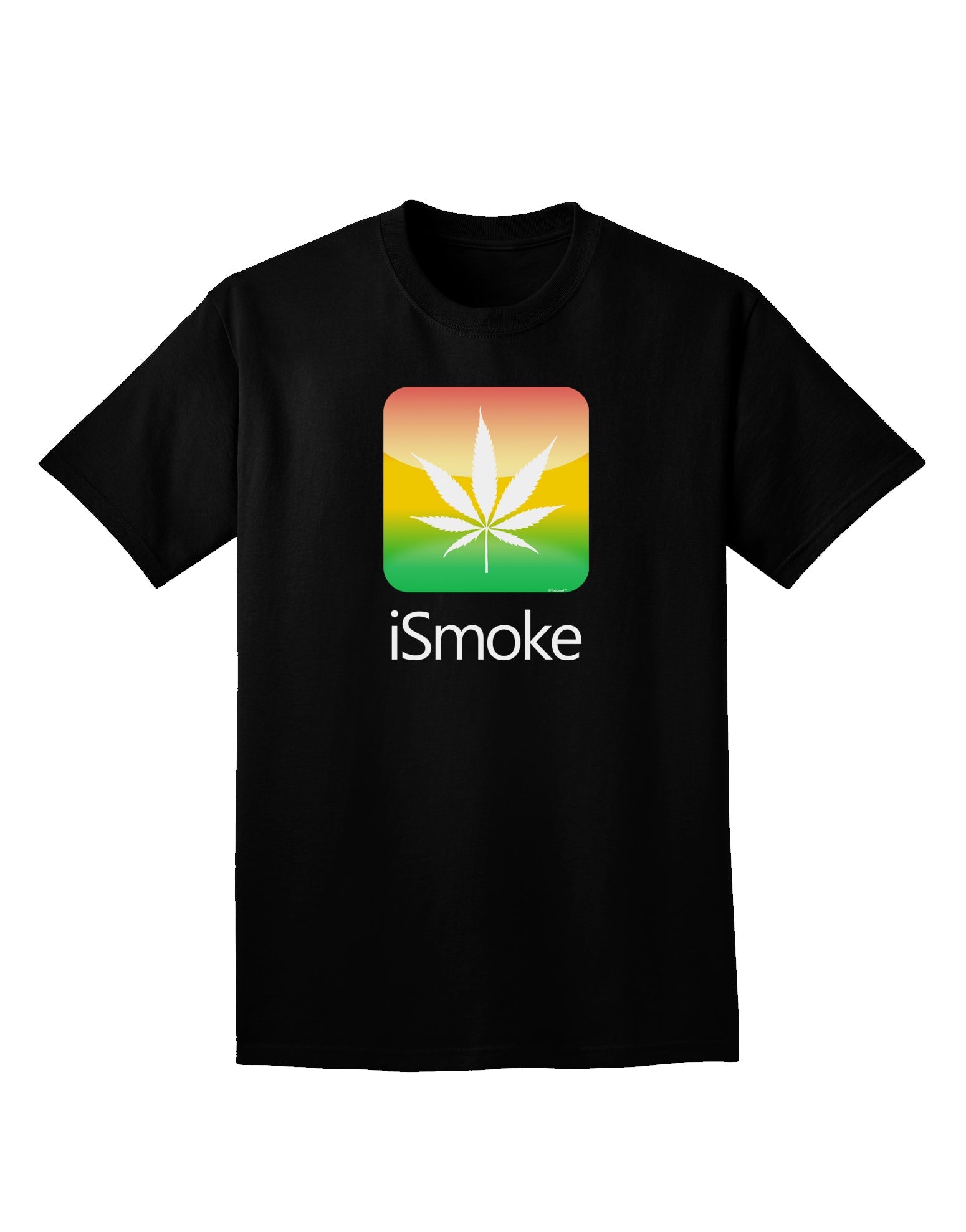 iSmoke Logo - Marijuana Leaf Adult Dark V-Neck T-Shirt-Mens V-Neck T-Shirt-TooLoud-Black-Small-Davson Sales