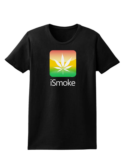 iSmoke Logo - Marijuana Leaf Womens Dark T-Shirt-Womens T-Shirt-TooLoud-Black-X-Small-Davson Sales