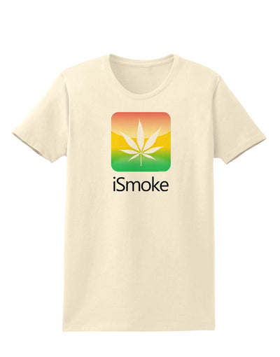 iSmoke Logo - Marijuana Leaf Womens T-Shirt-Womens T-Shirt-TooLoud-Natural-X-Small-Davson Sales