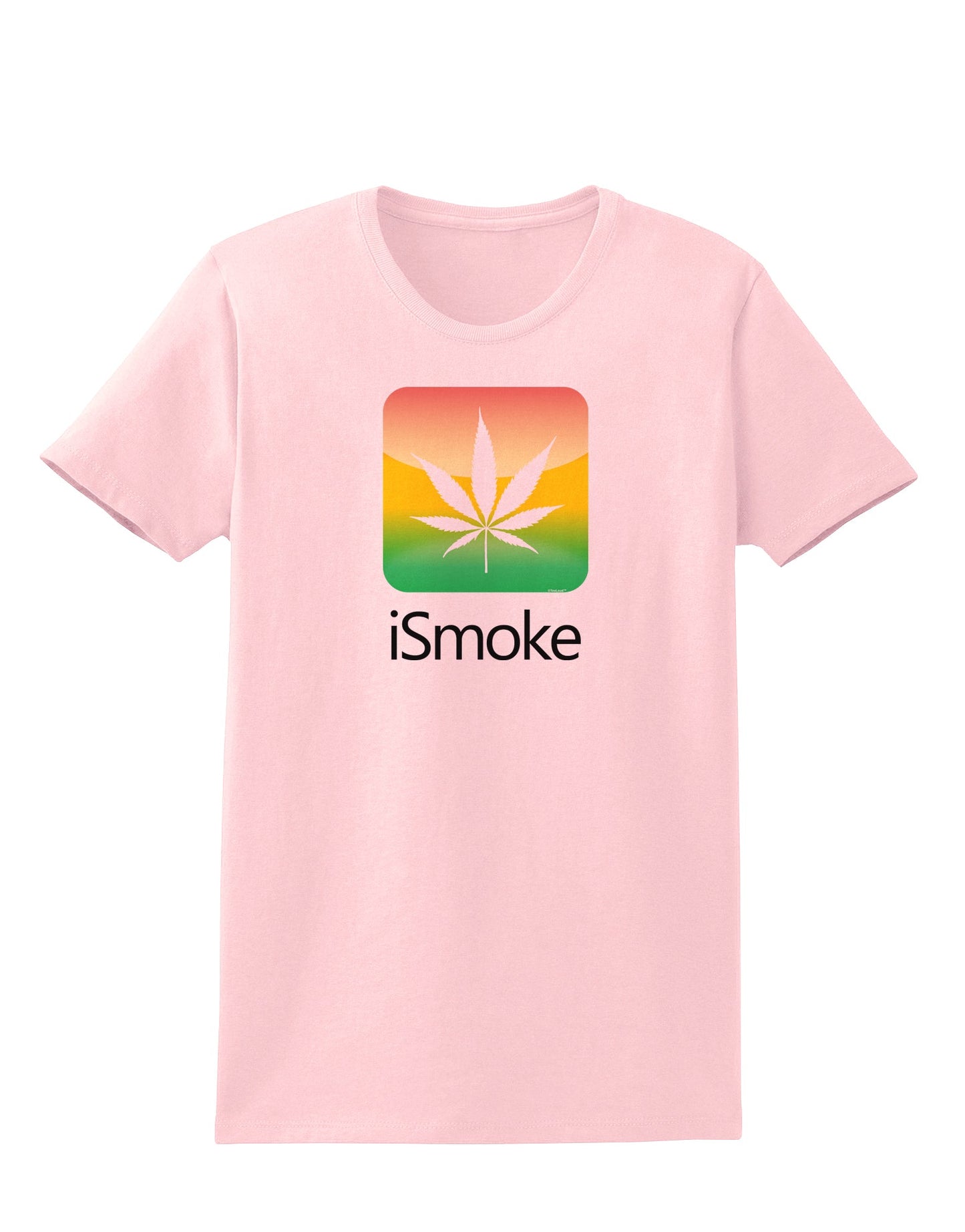iSmoke Logo - Marijuana Leaf Womens T-Shirt-Womens T-Shirt-TooLoud-PalePink-X-Small-Davson Sales